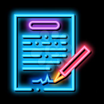 Contract Signing neon light sign vector. Glowing bright icon Contract Signing sign. transparent symbol illustration