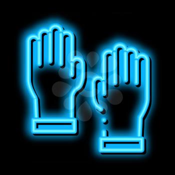 Master Gloves neon light sign vector. Glowing bright icon Master Gloves sign. transparent symbol illustration