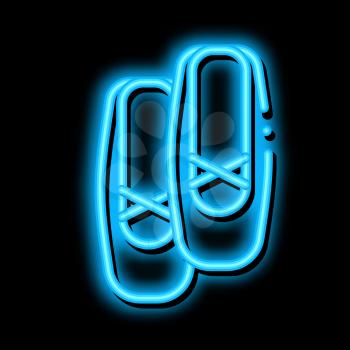 Replaceable Ballet Shoes neon light sign vector. Glowing bright icon Replaceable Ballet Shoes Sign. transparent symbol illustration
