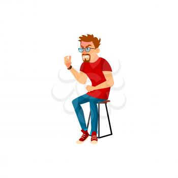 angry man doing arm wrestling cartoon vector. angry man doing arm wrestling character. isolated flat cartoon illustration