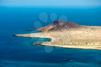 View of Isla Graciosa off the Coast of Lanzarote