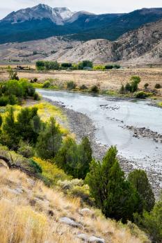 View of the Yellowstone River in Montana