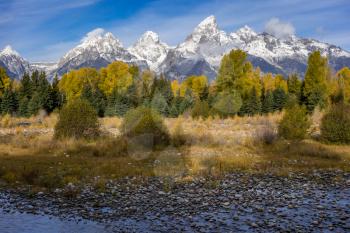 Jagged Grand Teton Mountain Range