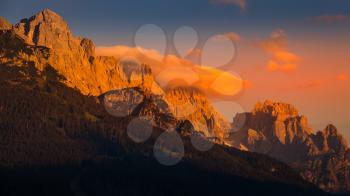 Sunrise in the Dolomites at Candide, Veneto, Italy