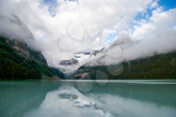 View of the glacial waters of Lake Louise in Alberta