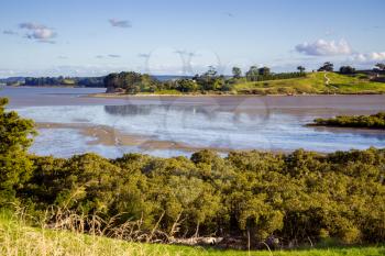 Tidal river landscape in the North Island of New Zealand