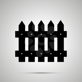 Fence silhouette, simple black icon with shadow