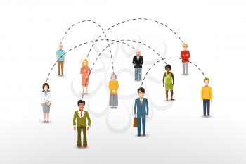 Social network people connection concept vector illustration