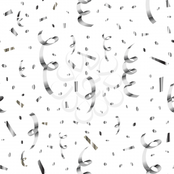 Bright silver serpentine and confetti, seamless pattern on white background.jpg