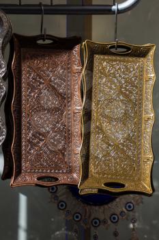 Turkish traditional Antique decorative handmade metallic  tray