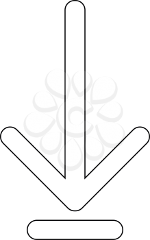 Down arrow or load symbol the black color icon vector illustration