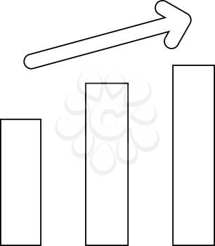 Growth chart the black color icon vector illustration