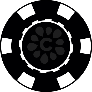 Casino chip icon black color vector illustration flat style simple image
