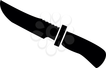 Knife of hunter it is black color icon .