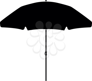 Beach umbrella it is black color icon .