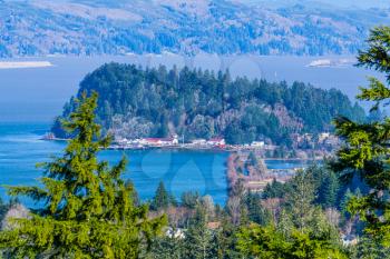 A view of an island near Astoria, Oregon.