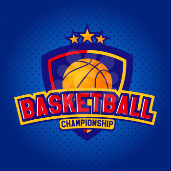 Basketball logo, Label. The logo competition, championship team. For fitness College, University for the tournament. For embroidery, printing. Vector Templates of sport T-Shirts and 4 graphics style