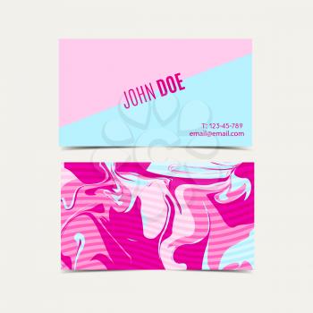 Pink business cards with a shabby chic design and glitch.