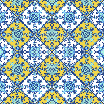 Portuguese azulejo tiles. Blue and white gorgeous seamless patterns. For scrapbooking, wallpaper, cases for smartphones, web background, print, surface texture, pillows, towels, linens bags T-shirts