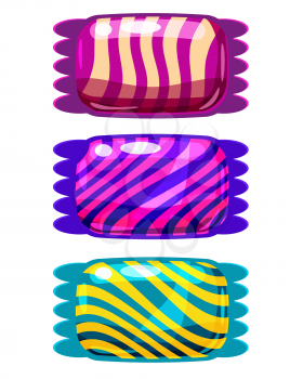 Set of sweets on white background candy. Vector illustration.