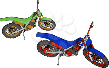 Bike is a vehicle used to transport people from one place to another vector color drawing or illustration