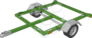 It is commonly used for the transport of goods and materials by attaching with other vehicle vector color drawing or illustration