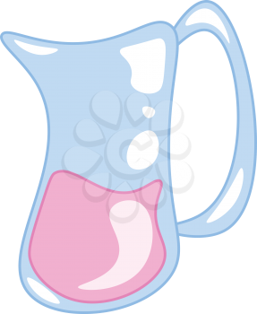 A carafe containing pink liquid vector color drawing or illustration