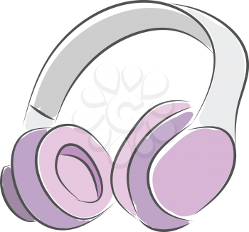 Pink headphones vector illustration on white background 