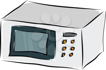 Grey microwave illustration vector on white background 
