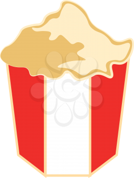 A tub full of popcorn vector or color illustration
