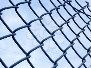 Blue sky cloud chain link fence background design element pattern