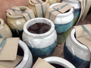 Plant pots terracotta clay garden supply store new imported cardboard packaging ornate design