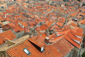 Red tile rooftops of Dubrovnik, Croatia