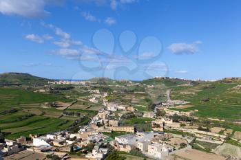 Green fields and blue sky of Gozo, Malta