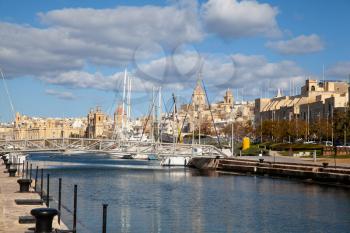 Three cities, Malta - 7 January 2020: harbor and marina
