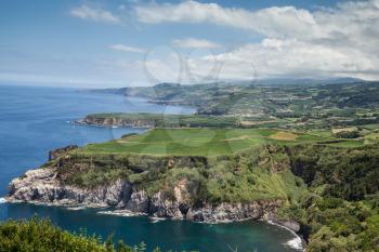 Coast of Sao Miguel on a bright summer day, Azores, Portugal