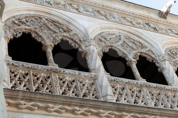 Valladolid, Spain - 9 December 2018: Cloister of National Sculpture Museum, close-up