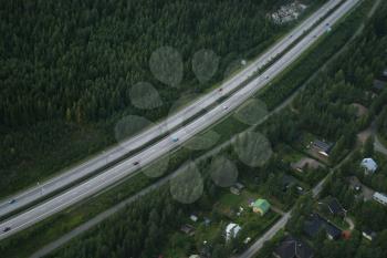 Royalty Free Photo of an Aerial of a Highway