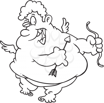 Royalty Free Clipart Image of a Big Cupid