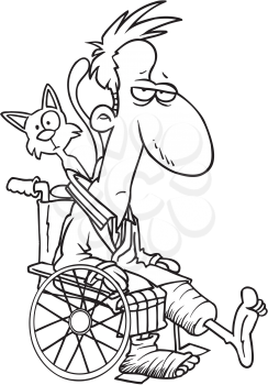 Royalty Free Clipart Image of a Man in a Wheelchair
