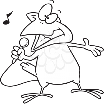 Royalty Free Clipart Image of a Canary Singing