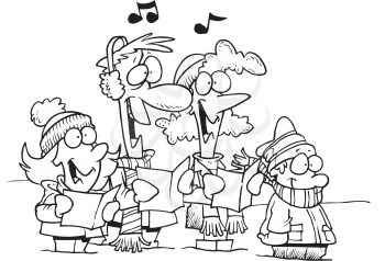 Royalty Free Clipart Image of Carollers
