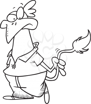 Royalty Free Clipart Image of a Chicken With a Cow's Tail