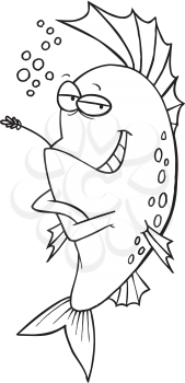 Royalty Free Clipart Image of a Cool Fish