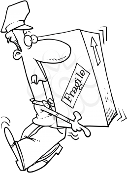 Royalty Free Clipart Image of a Man With a Box