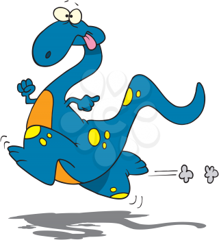 Royalty Free Clipart Image of a Running Dinosaur
