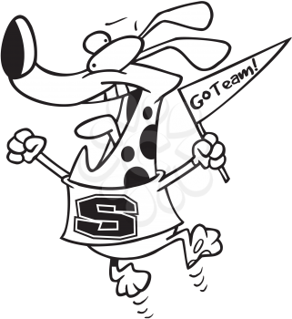 Royalty Free Clipart Image of a Cheering Dog