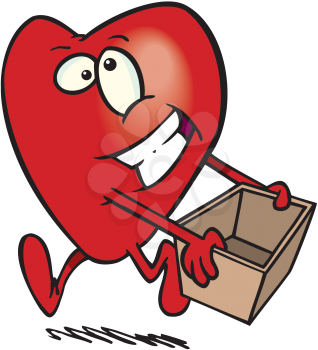 Royalty Free Clipart Image of a Heart With a Box