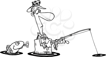 Royalty Free Clipart Image of a Fisherman