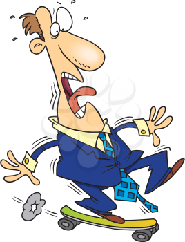 Royalty Free Clipart Image of a Man on a Skateboard